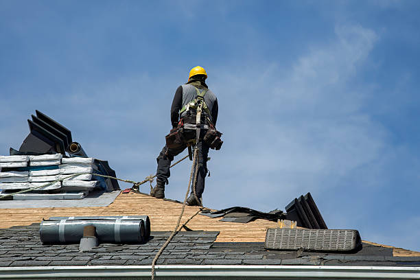 Professional Gutter Installation technician working in Clarendon, PA